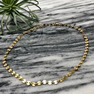 NEW 14K ROSE Gold Disc Choker Short Necklace NWT